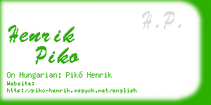 henrik piko business card